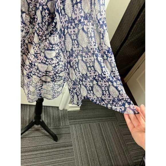 Calypso St Barth silk floral embroidered sheer paisley patterned v-neck tunic - Picture 6 of 8